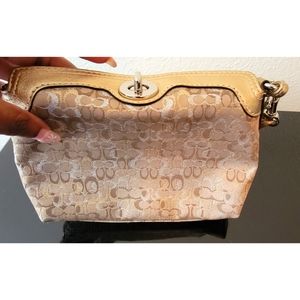 Metallic Gold & Silver Coach Wristlet